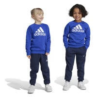 adidas Essentials Big Logo Fleece Survêtement Tout-Petits Bleu Bleu Foncé Blanc