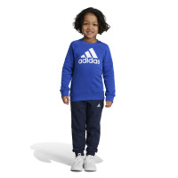 adidas Essentials Big Logo Fleece Survêtement Tout-Petits Bleu Bleu Foncé Blanc