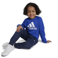 adidas Essentials Big Logo Fleece Survêtement Tout-Petits Bleu Bleu Foncé Blanc