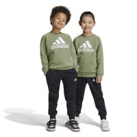 adidas Essentials Big Logo Fleece Survêtement Tout-Petits Vert Olive Noir Blanc