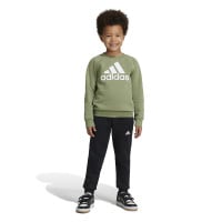 adidas Essentials Big Logo Fleece Survêtement Tout-Petits Vert Olive Noir Blanc