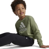 adidas Essentials Big Logo Fleece Survêtement Tout-Petits Vert Olive Noir Blanc