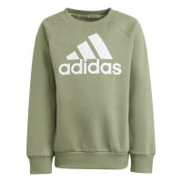 adidas Essentials Big Logo Fleece Survêtement Tout-Petits Vert Olive Noir Blanc