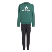 adidas Essentials Big Logo Fleece Survêtement Enfants Vert Foncé Noir Blanc