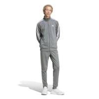 adidas Basic 3-Stripes Tricot Survêtement Full-Zip Gris Blanc