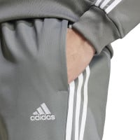 adidas Basic 3-Stripes Tricot Survêtement Full-Zip Gris Blanc