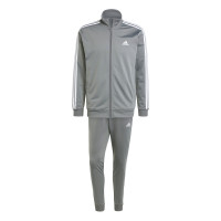 adidas Basic 3-Stripes Tricot Survêtement Full-Zip Gris Blanc