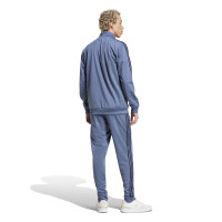 adidas Basic 3-Stripes Tricot Survêtement Full-Zip Gris-Bleu Noir