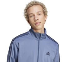 adidas Basic 3-Stripes Tricot Survêtement Full-Zip Gris-Bleu Noir