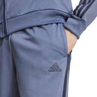 adidas Basic 3-Stripes Tricot Survêtement Full-Zip Gris-Bleu Noir