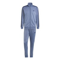 adidas Basic 3-Stripes Tricot Survêtement Full-Zip Gris-Bleu Noir