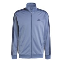 adidas Basic 3-Stripes Tricot Survêtement Full-Zip Gris-Bleu Noir