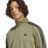 adidas Sportswear 3-Stripes Survêtement Full-Zip Vert Olive Noir