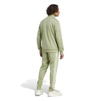 adidas Basic 3-Stripes Tricot Survêtement Full-Zip Vert Olive Blanc