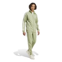 adidas Basic 3-Stripes Tricot Survêtement Full-Zip Vert Olive Blanc