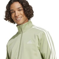 adidas Basic 3-Stripes Tricot Survêtement Full-Zip Vert Olive Blanc