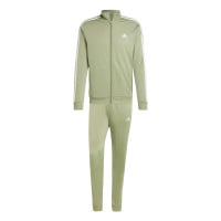 adidas Basic 3-Stripes Tricot Survêtement Full-Zip Vert Olive Blanc