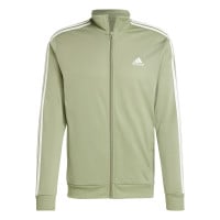 adidas Basic 3-Stripes Tricot Survêtement Full-Zip Vert Olive Blanc