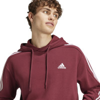 adidas Essentials Fleece Sweat à Capuche Bordeaux Blanc