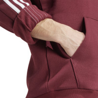 adidas Essentials Fleece Sweat à Capuche Bordeaux Blanc