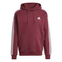 adidas Essentials Fleece Sweat à Capuche Bordeaux Blanc