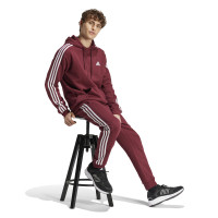 adidas Essentials Fleece Pantalon de Jogging Bordeaux Blanc