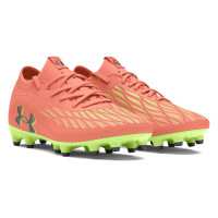 Under Armour Magnetico Select 4.0 Gazon Naturel Chaussures de Foot (FG) Orange Vert