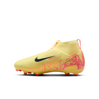 Nike Zoom Mercurial Superfly 10 Mbappé Academy Gazon Naturel Artificiel Chaussures de Foot (MG) Enfants Jaune Rose Orange