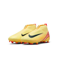 Nike Zoom Mercurial Superfly 10 Mbappé Academy Gazon Naturel Artificiel Chaussures de Foot (MG) Enfants Jaune Rose Orange