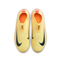 Nike Zoom Mercurial Superfly 10 Mbappé Academy Gazon Naturel Artificiel Chaussures de Foot (MG) Enfants Jaune Rose Orange