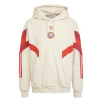 adidas Bayern München Originals Hooded Trainingspak 2024-2025 Beige Rood