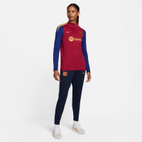 Nike FC Barcelona Strike Trainingstrui 1/4-Zip 2023-2024 Dames Bordeauxrood Donkerblauw Goud