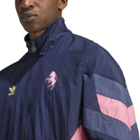 adidas Juventus Originals Survêtement Full-Zip 2024-2025 Bleu Foncé Jaune Rose