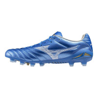 Mizuno Monarcida Neo III Pro Gazon Naturel Chaussures de Foot (FG) Bleu Blanc Doré