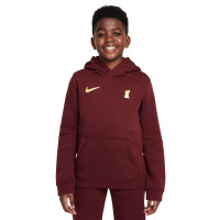 Nike Liverpool Club Hoodie 2024-2025 Kids Bordeauxrood Geel Wit