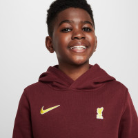 Nike Liverpool Club Survêtement Sweat à Capuche 2024-2025 Enfants Bordeaux Jaune Blanc