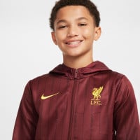 Nike Liverpool Strike Survêtement à Capuche Full-Zip 2024-2025 Enfants Bordeaux Jaune