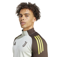 adidas Juventus Survêtement 1/4-Zip Europe 2024-2025 Gris Vert Olive Jaune