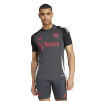 adidas Manchester United Maillot d'Entraînement Europe 2024-2025 Gris Foncé Noir Rouge Blanc