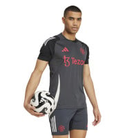 adidas Manchester United Maillot d'Entraînement Europe 2024-2025 Gris Foncé Noir Rouge Blanc