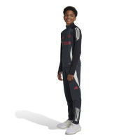 adidas Manchester United Survêtement 1/4-Zip Europe 2024-2025 Enfants Gris Foncé Noir Rouge Blanc