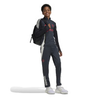 adidas Manchester United Survêtement 1/4-Zip Europe 2024-2025 Enfants Gris Foncé Noir Rouge Blanc