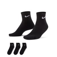 Nike Everyday Cushioned Sportsokken Halfhoog 3 Pack Zwart