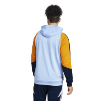 adidas Real Madrid Track Sweat à Capuche 2024-2025 Bleu Clair Jaune Bleu Foncé