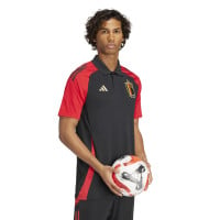 adidas Belgique Polo 2024-2026 Noir Rouge Doré