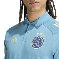 adidas Ajax Polo 2024-2025 Bleu Clair Bleu Jaune