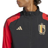 adidas Belgique Présentation Veste d'Entraînement 2024-2026 Noir Rouge Doré