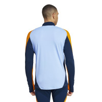 adidas Real Madrid Haut d'Entraînement 1/4-Zip 2024-2025 Bleu Clair Bleu Foncé Orange