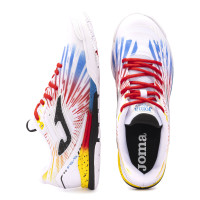 Joma Regate Rebound Chaussures de Foot en Salle (IN) Blanc Rouge Bleu Jaune