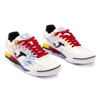 Joma Top Flex Rebound Chaussures de Foot en Salle (IN) Blanc Rouge Bleu Jaune